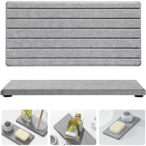 Instant Dry Diatomite Sink Tray Organizer 2 Pack Soap Sponge Holder Gray